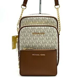 Michael Kors JST Medium Logo Crossbody & Matching Coinpouch Card Case Wallet